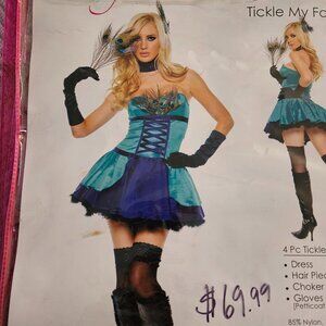 Peacock Madigras Party Dress Costume SMALL